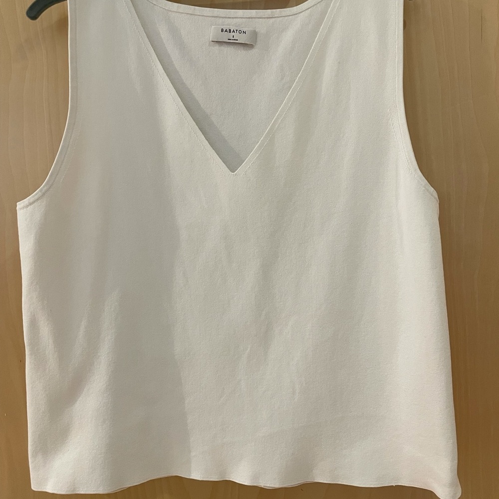 Aritzia m/Babaton v-neck, boxy white tank